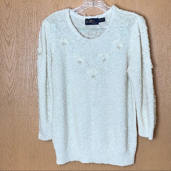 LeRoy Knitwear Vintage Sweater Embellished with Faux Pearls - Picture 6 of 9